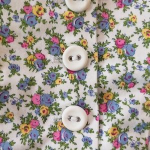 Vintage Betsey Johnson floral corseted peplum top